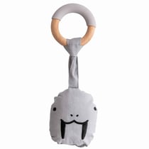 Anneau de dentition bébé bois et silicone jouet d'éveil