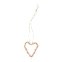 Pendentif perlé petit coeur en bois
