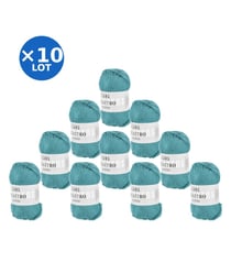 Lot de 10 pelotes QUATTRO de Lang Yarns – 500 g de coton mercerisé 74 Bleu