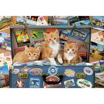 Puzzle 3 petits chatons tigres dans une valise 200 pieces - collection animaux - educa - 18065