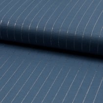 Tissu Polyviscose extensible rayures lurex Bleu denim