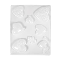Moule: Coeurs, 8motifs,3,5 - 7cm, taille 23,2x18,3cm