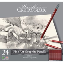 Crayons graphite - 24 pièces de HB à 9H - Boîte métal - Cretacolor Cleos