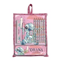Ensemble de Papeterie Stitch Rose Ohana Disney