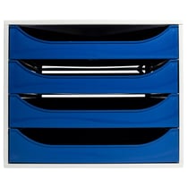 Module de classement Ecobox Office 4 tiroirs - Bleu nuit - Exacompta