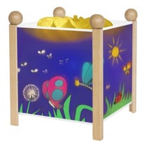 Veilleuse lanterne magique papillons - bois naturel-
