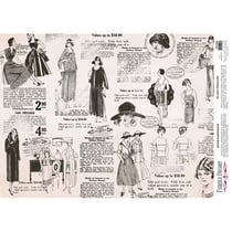 Feuille papier calque, papier velin scrapbooking Fabrika Decoru 30 x 42 cm COUTURE RETRO 0264