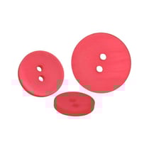 Lot de 6 boutons 2 trous satiné fuchsia