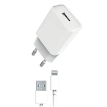 Myway Pack Chargeur Secteur 12W avec Câble USB-A Lightning 1m Charge Rapide Blanc