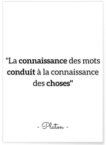 Affiche Platon : 'La connaissance des mots' | A3 : 29,7x42cm