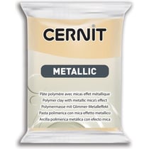 Pâte polymère - Opaque - A cuire - Pâte à modeler - Champagne - Bloc de 56g - Cernit - Metallic