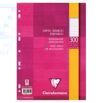 Copies doubles - Petits carreaux - Perforées - A4 - Paquet de 300 - Clairefontaine