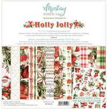 Pochette de 13 feuilles recto verso Holly Jolly MINTAY