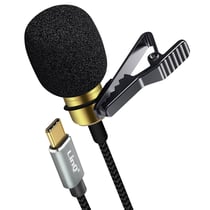 Micro Cravate USB-C Son Omnidirectionnel Pince Rotative Câble Tressé 2m LinQ