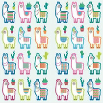 48 autocollants Puffies - Lamas & Cactus