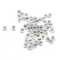 300 perles à écraser rondes métal argenté diamètre 2 mm - création bijoux perles