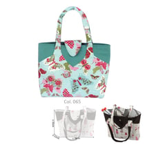 Sac couture/tricot 35cmx11cmx38cm fleuri bleu