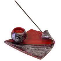 Porte-encens artisanal pour bâtons, cônes et charbon rouge