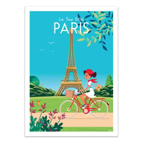 Affiche 50x70 cm - Paris la tour Eiffel - Raphael Delerue
