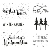 Clear Stamps - "Weihnachtsgrüße", 102,5x97mm, 6motifs, 1feuille