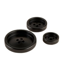 Lot de 3 boutons corozo 4 trous Noir