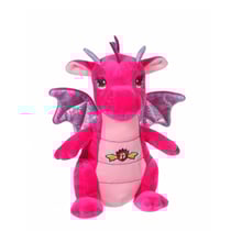Peluche - Peluche Dragon sonore, rose 17 cm