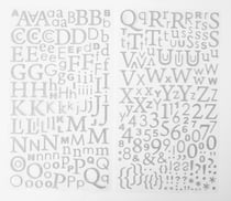 ALPHABET PAILLETTE ARGENT ADHESIF 300PCS 22