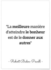 Affiche citation Robert Baden Powell 'la meilleure manière...' | A3 : 29,7x42cm