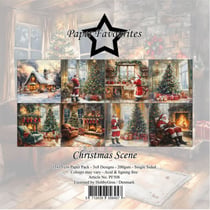 24 papiers scrapbooking 15 x 15 cm Paper Favourites CHRISTMAS SCENE