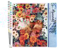 Peinture par Numéro Figured'Art - Petit renard caché dans les fleurs - Kit de Loisir Créatif DIY Numéro d'Art Complet - 40x50cm sans châssis en bois