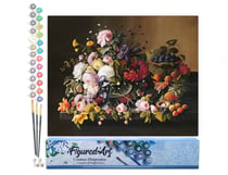 Peinture par Numéro Figured'Art - Fleurs et Fruits - Severin Roesen - Kit de Loisir Créatif DIY Numéro d'Art Complet - 40x50cm sans châssis en bois