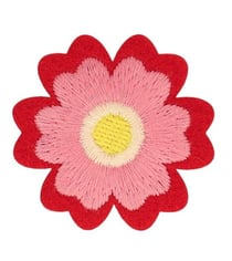 Ecusson fleurs rose 40x40mm