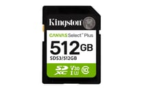 Carte mémoire KINGSTON Canvas Select Plus - SDXC - 512 Go - Classe 10 / UHS-I U3 / V30