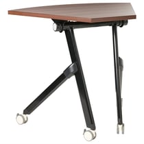 Bureau d'Angle Pliant Marron Foncé en MFC et Structure en Métal avec Roulettes 90 x 64 cm Style Moderne
