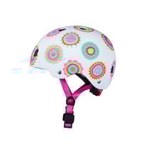 Casque de Vélo et Trottinette Doodle Dots avec Boucle Magnétique et Lumière LED - Taille S