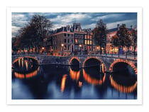 Affiche 30 x 40 cm - Amsterdam at dusk - Manjik Pictures