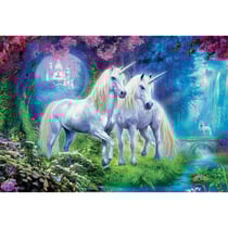 Puzzle 2 licornes blanches dans la foret 500 pieces - collection animaux fantastiques - educa - 17648