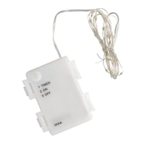 Mini - chaîne lumin:DELfonctionn.extérieur, jaune lumineux, 235cm, 40 LED's, à piles