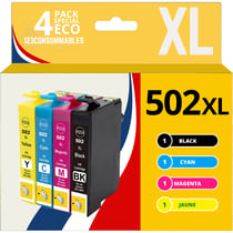 123CONSOMMABLES - 502XL - Cartouche d'encre Compatible pour Epson 502 XL pour Epson Expression Home XP-5100 XP5100 XP-5105 XP-5150 XP-5155 Workforce WF-2860 WF-2865 WF-2880 WF-2885 (4 pack) - 123CONSOMMABLES