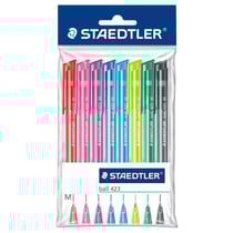 8 stylos à bille - Pointe moyenne - Couleurs assorties - Staedtler Ball 423