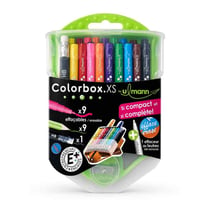 Crayons de couleur + feutres effaçables + crayon HB - Format mini - Coffret 19 pièces - Ulmann