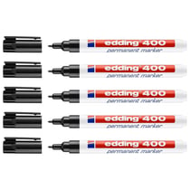 Lot de 5 marqueurs permanents - EDDING - Noir - Pointe fine 1 mm
