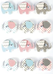 12 STICKERS ELEPHANT EFFET 3D - 30