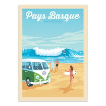 Affiche 30x40 cm - Pays Basque Van Surf - Olahoop Travel Posters