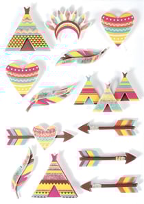 13 STICKERS NAVAJO EFFET 3D - 50
