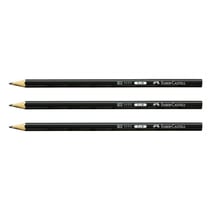 Crayon graphite - FABER-CASTELL - Lot de 3 - Hexagonal - Dureté B - Mine 2 mm
