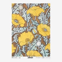 1 feuille de papier de riz 21 x 29,7 cm Itd Collection FLEUR JAUNE 1853