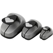 Set de 3 perforatrices fantaisies - Coeurs - De 2,5 à 7,5 cm