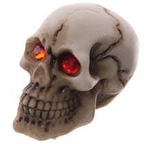 Figurine - Tête de mort - Crâne - Yeux rouges - Décoration - Halloween - 5x4cm