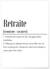 Affiche Définition Retraite | A3 : 29,7x42cm
